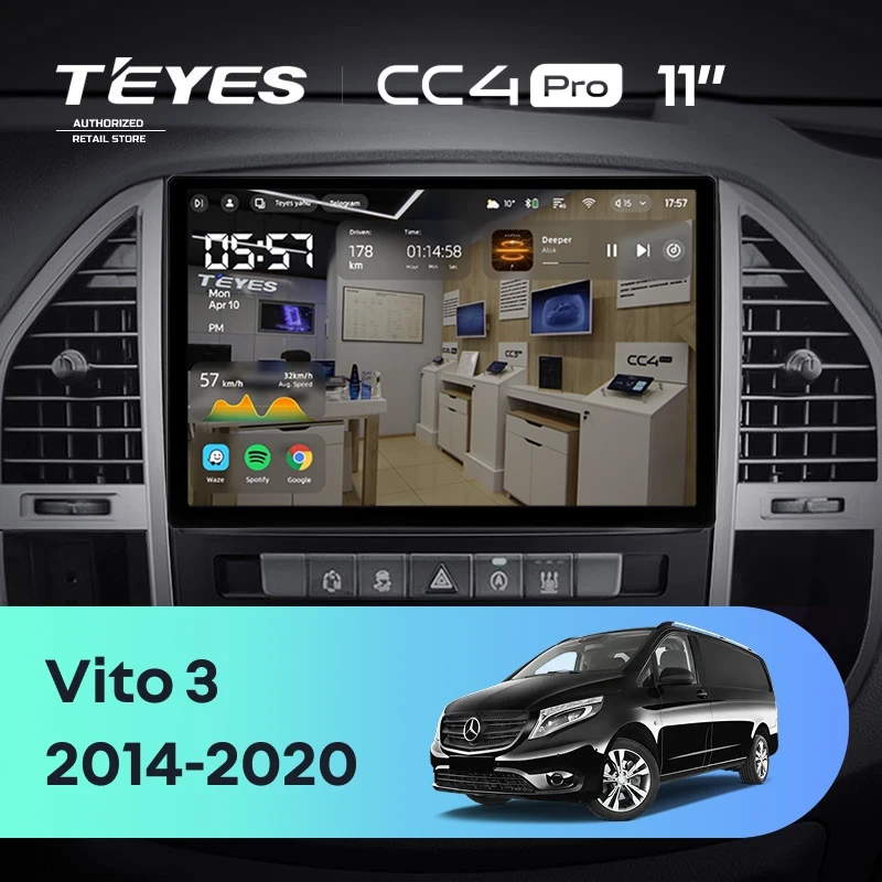 Штатная магнитола Teyes CC4 Pro 8/128 Mercedes-Benz Vito 3 W447 (2014-2020) (11")
