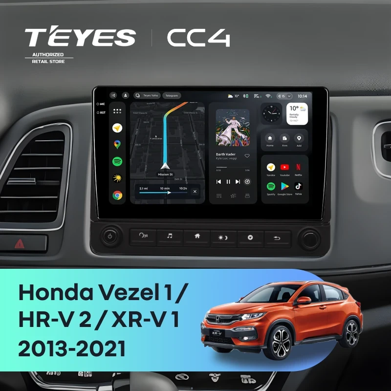 Штатная магнитола Teyes CC4 6/64 Honda Vezel 1 (2013-2021) F2 с кнопками