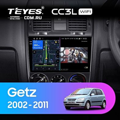 Штатная магнитола Teyes CC3L WiFi 2/32 Hyundai Getz (2002-2011) Правый руль
