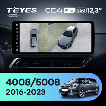 Штатная магнитола Teyes CC4 Pro 12.3" 360 12/256 Peugeot 4008 (2016-2023)