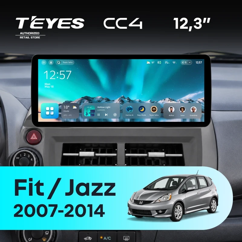 Штатная магнитола Teyes CC4 12.3" 6/64 Honda Jazz 2 (2007-2014)