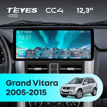 Штатная магнитола Teyes CC4 12.3" 6/64 Suzuki Grand Vitara 3 (2005-2015) (авто с кнопками на руле)