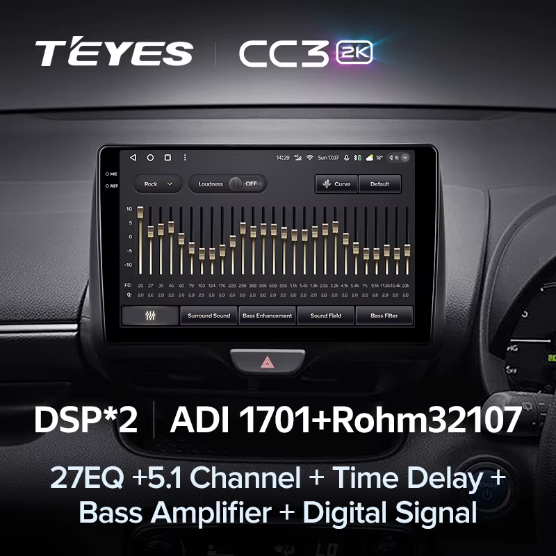 Штатная магнитола Teyes CC3 2K 6/128 Toyota Yaris (2020-2023) Правый руль