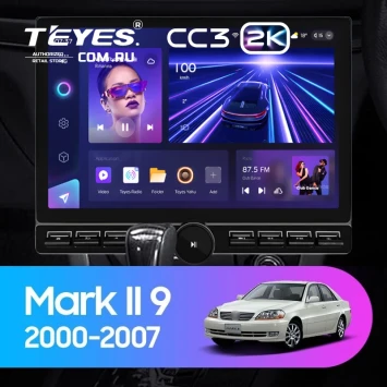 Штатная магнитола Teyes CC3 2K 6/128 Toyota Mark II 9 X100 (2000-2007) F1 (13" с кнопками)