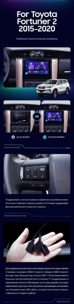 Штатная магнитола Teyes CC3 2K 4/64 Toyota Fortuner 2 (2015-2024)