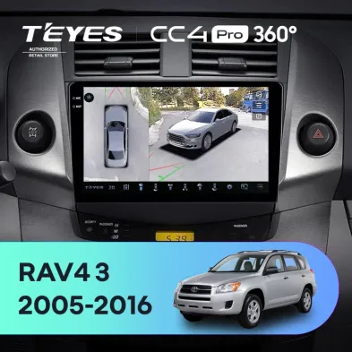 Штатная магнитола Teyes CC4 Pro 360 12/256 Toyota RAV4 3 XA30 (2005-2016) F1 9"