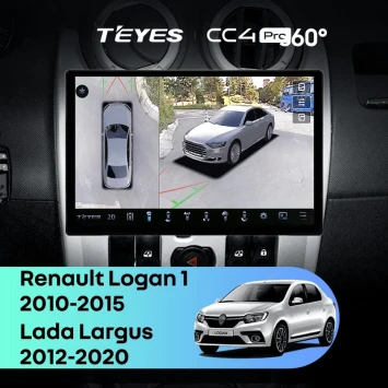 Штатная магнитола Teyes CC4 Pro 360 12/256 Lada Largus (2012-2020) (13")