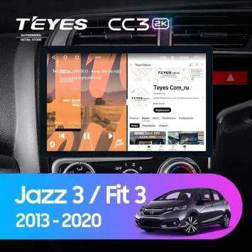 Штатная магнитола Teyes CC3 2K 4/32 Honda Fit 3 GP GK (2013-2020) Тип-B Правый руль (13")