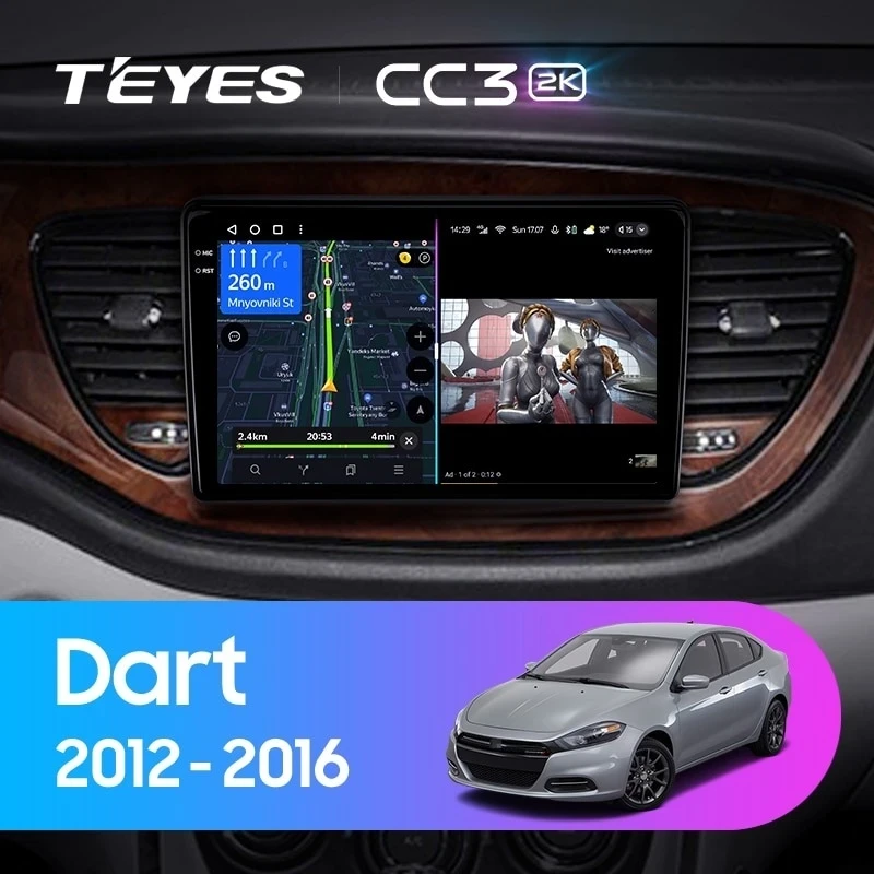 Штатная магнитола Teyes CC3 2K 6/128 Dodge Dart (2012-2016)