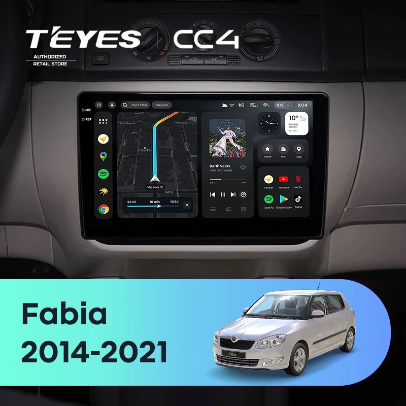 Штатная магнитола Teyes CC4 6/64 Skoda Fabia (2014-2021)