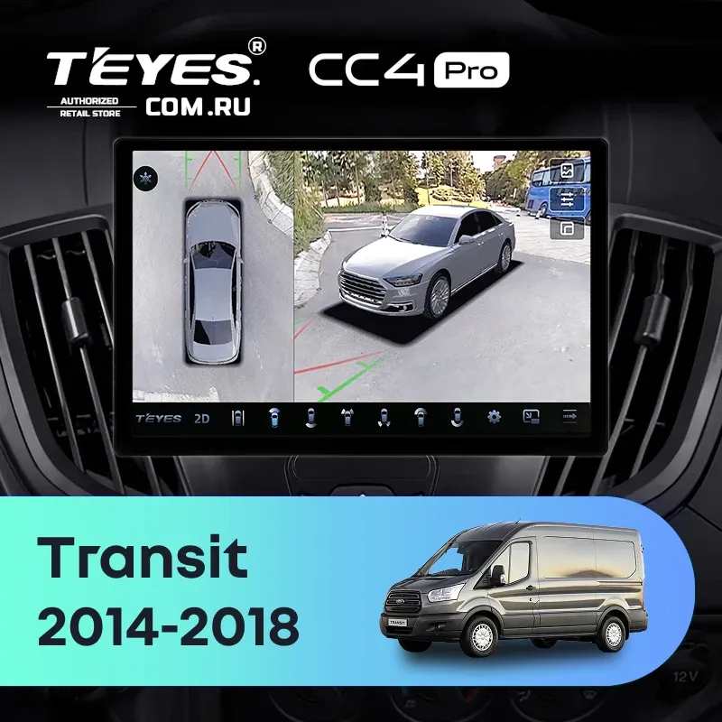 Штатная магнитола Teyes CC4 Pro 360 8/128 Ford Transit Van L3H2 (2014-2018) (13")
