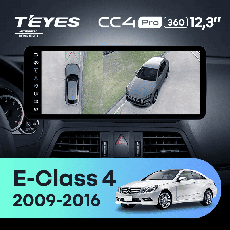 Штатная магнитола Teyes CC4 Pro 12.3" 360 8/128 Mercedes-Benz E-Class 4 W212 S207 A207 S212 C207 (NTG 4.0) (2009-2016) F2 Universal
