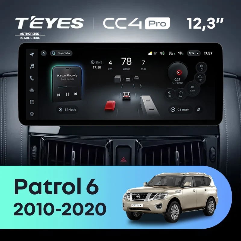 Штатная магнитола Teyes CC4 Pro 12.3" 12/256 Nissan Patrol 6 Y62 (2010-2020)