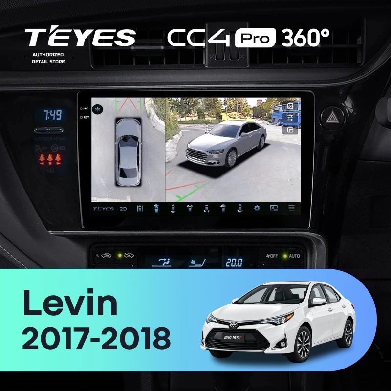 Штатная магнитола Teyes CC4 Pro 360 12/256 Toyota Levin 1 E180 Рестайлинг (2017-2018) Тип-B