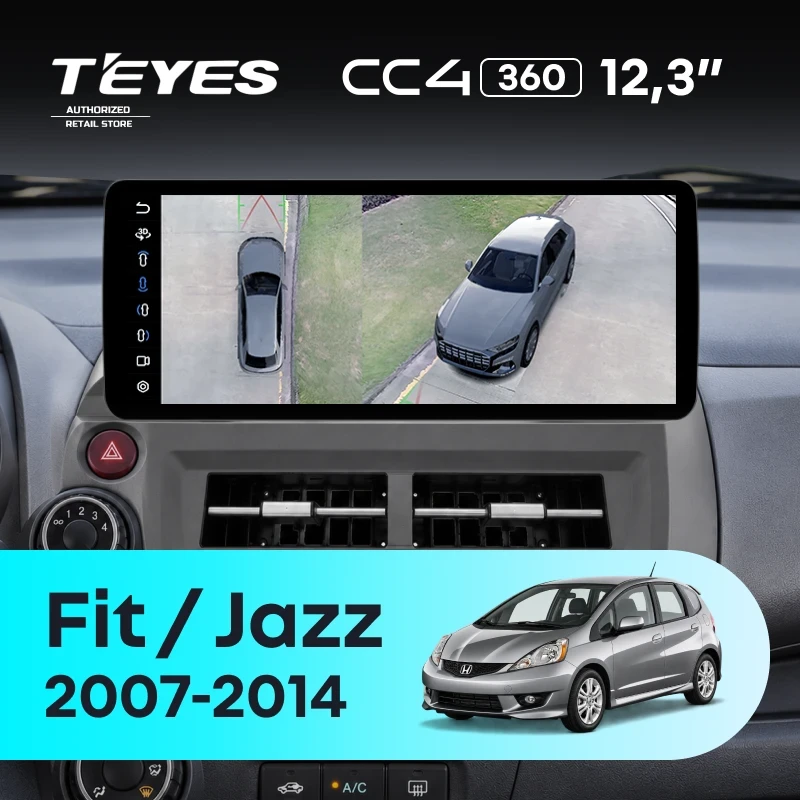 Штатная магнитола Teyes CC4 12.3" 360 8/128 Honda Jazz 2 (2007-2014)
