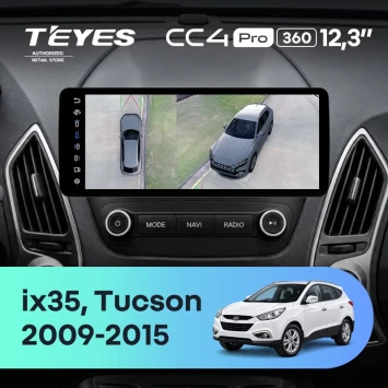 Штатная магнитола Teyes CC4 Pro 12.3" 360 12/256 Hyundai ix35 (2009-2015) (авто без усилителя)