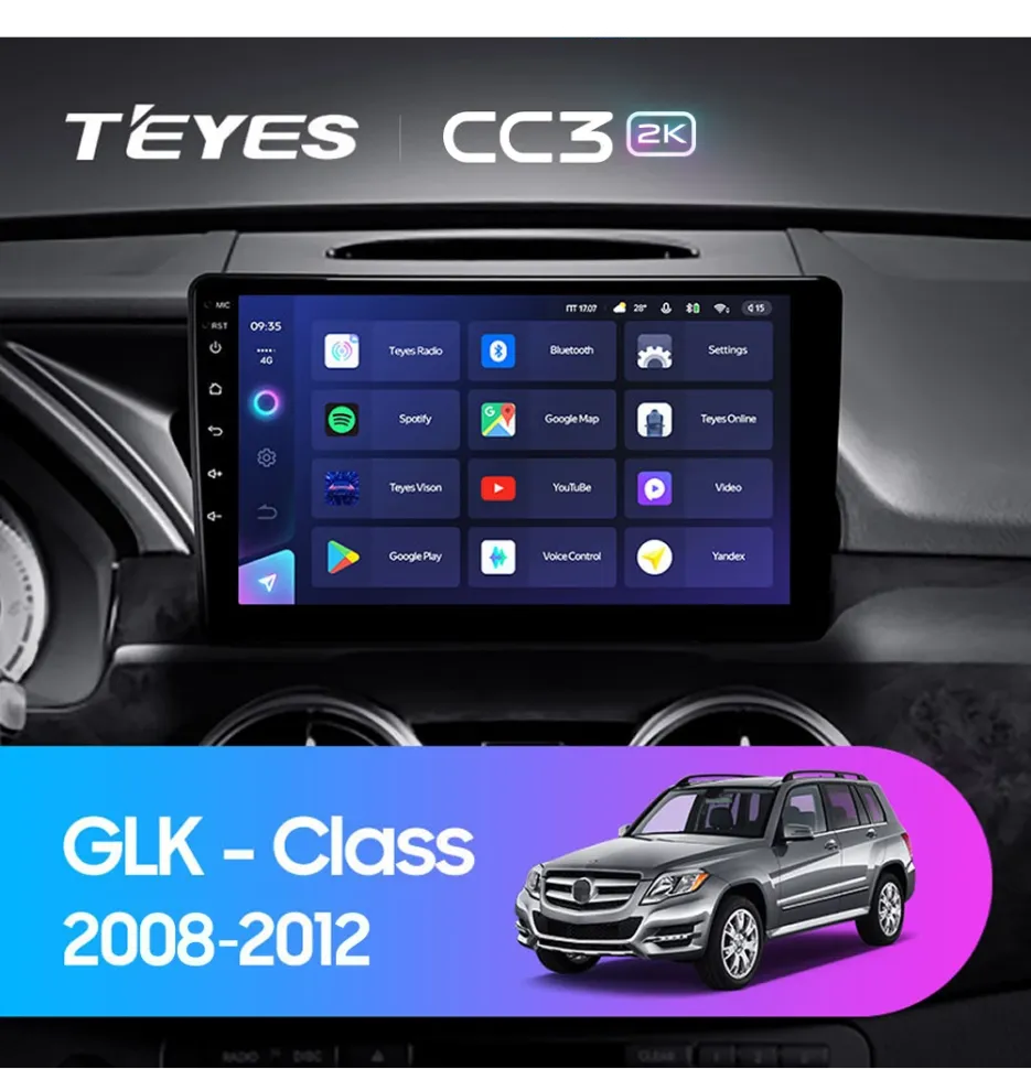 Штатная магнитола Teyes CC3 2K 6/128 Mercedes-Benz GLK-Class X204 (NTG 4.0) (2008-2012)
