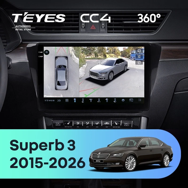 Штатная магнитола Teyes CC4 360 6/64 Skoda Superb 3 (2015-2026)