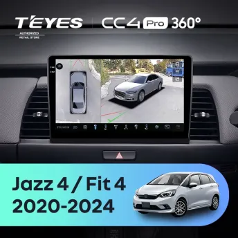 Штатная магнитола Teyes CC4 Pro 360 8/128 Honda Fit 4 (2020-2024) Тип-A Правый руль