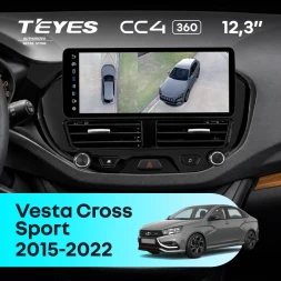 Штатная магнитола Teyes CC4 12.3" 360 8/128 LADA Vesta Cross Sport (2015-2022) Тип-B мультируль