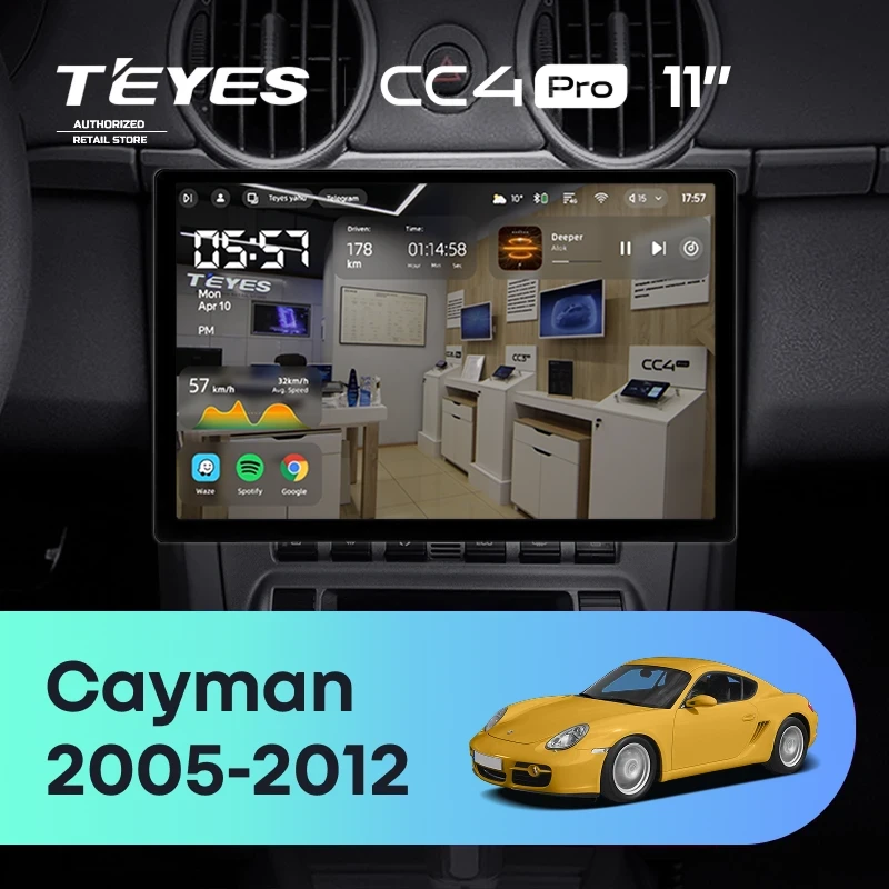 Штатная магнитола Teyes CC4 Pro 8/128 Porsche Cayman 987 (2005-2012) (11")