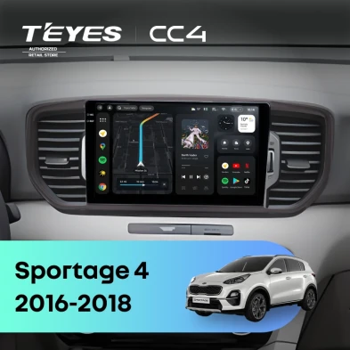 Штатная магнитола Teyes CC4 8/128 Kia Sportage 4 (2016-2018) Тип-B (черная)