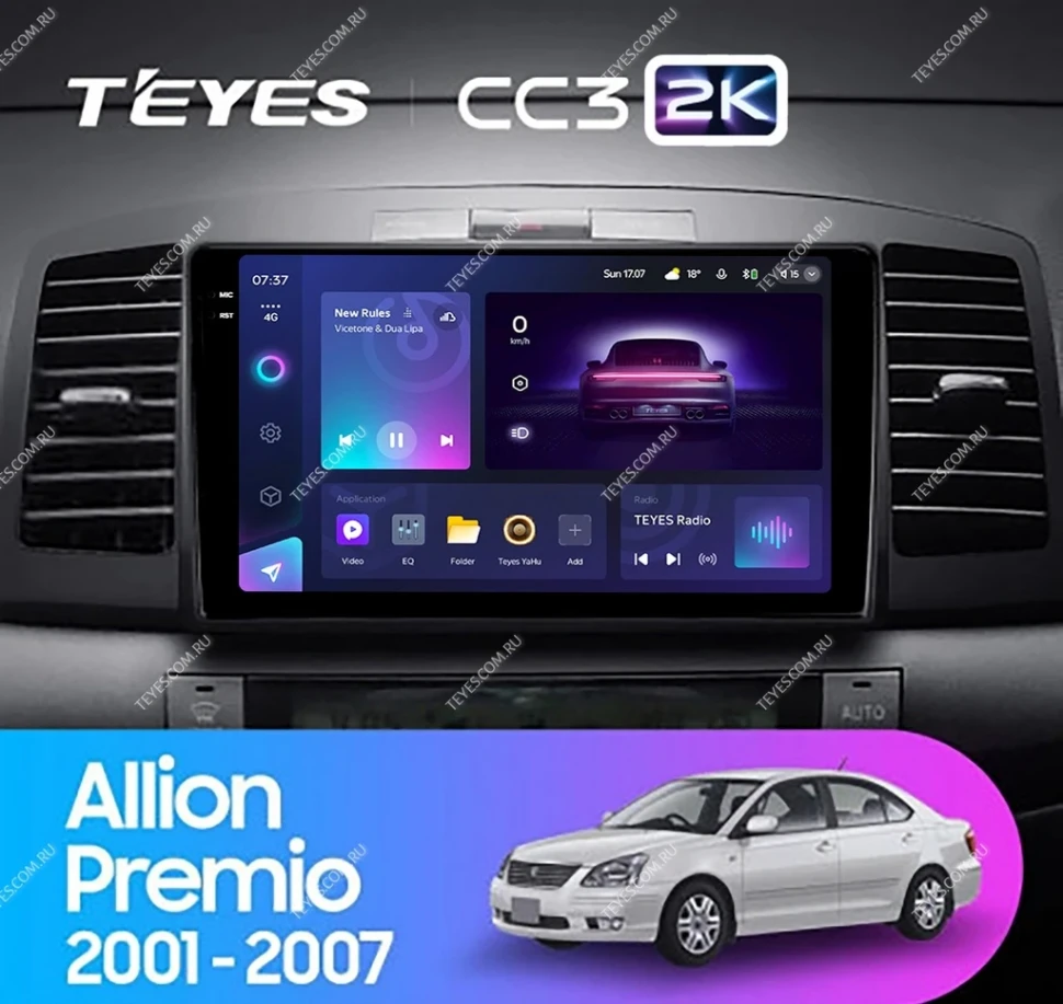 Штатная магнитола Teyes CC3 2K 4/32 Toyota Allion (2001-2007)