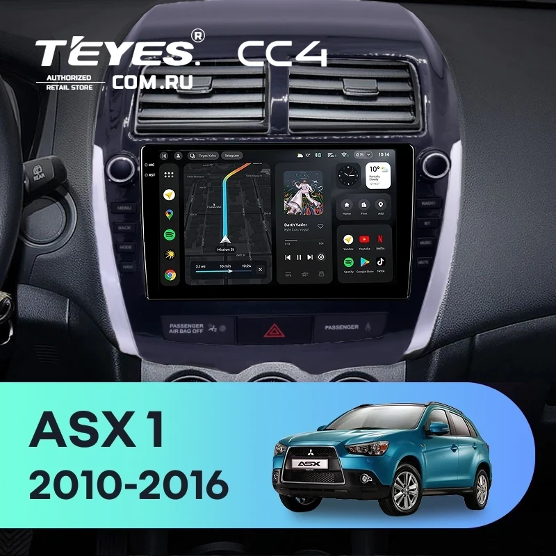 Штатная магнитола Teyes CC4 8/128 Mitsubishi ASX 1 (2010-2016) Тип-A (9")