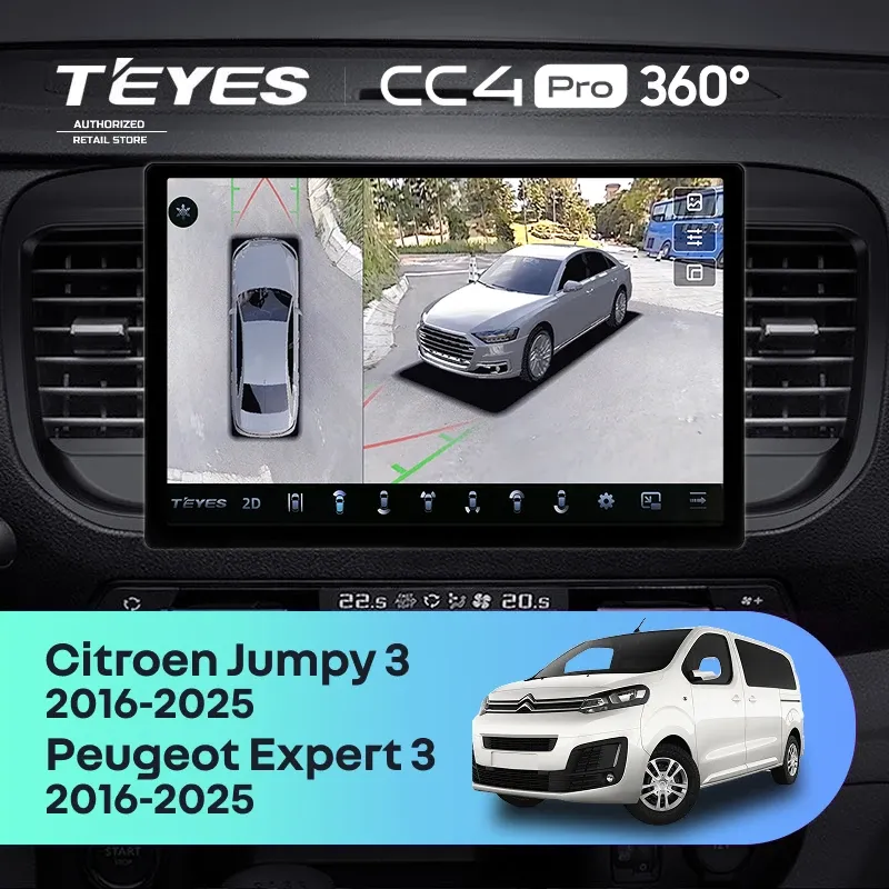 Штатная магнитола Teyes CC4 Pro 360 8/128 Peugeot Expert (2016-2025) (13")
