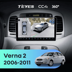 Штатная магнитола Teyes CC4 360 8/128 Hyundai Verna 2 (2006-2011)