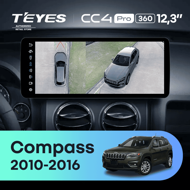 Штатная магнитола Teyes CC4 Pro 12.3" 360 12/256 Jeep Compass MK (2010-2016)