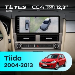 Штатная магнитола Teyes CC4 12.3" 360 6/64 Nissan Tiida C11 (2004-2013) (серая с кнопками на руле)