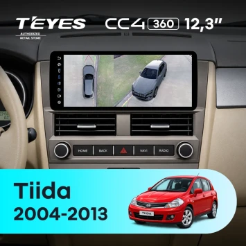 Штатная магнитола Teyes CC4 12.3" 360 6/64 Nissan Tiida C11 (2004-2013) (серая с кнопками на руле)