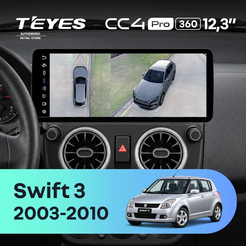 Штатная магнитола Teyes CC4 Pro 12.3" 360 8/128 Suzuki Swift 3 (2003-2010)