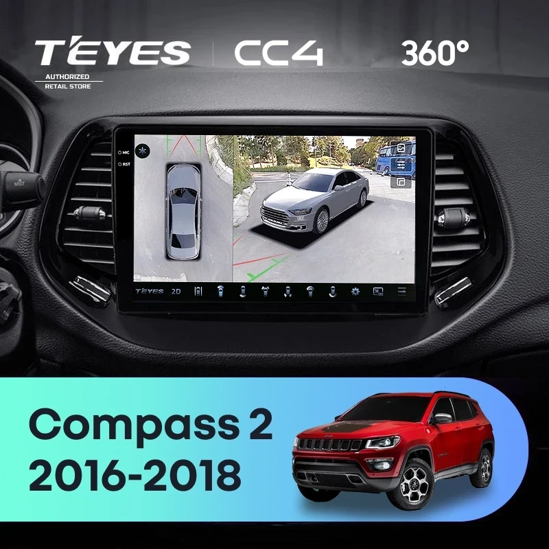 Штатная магнитола Teyes CC4 360 6/64 Jeep Compass 2 MP (2016-2018)