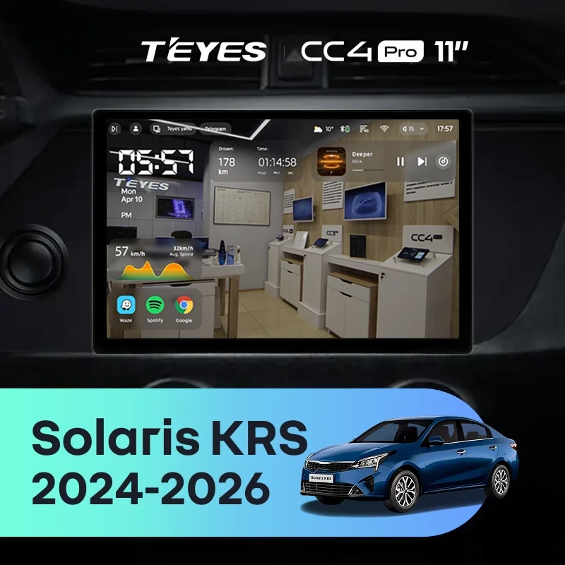 Штатная магнитола Teyes CC4 Pro 8/128 Solaris KRS (2024-2026) (11")
