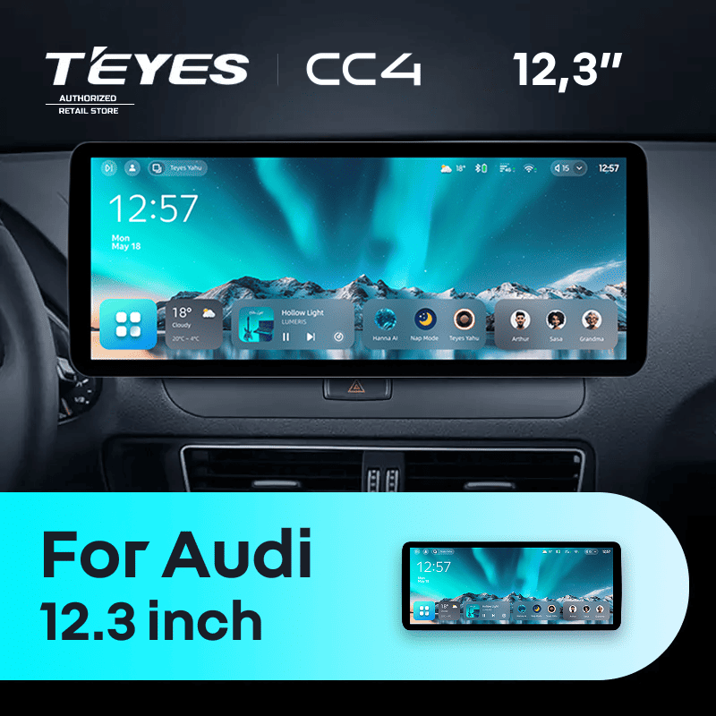 Штатная магнитола Teyes CC4 12.3" 8/128 Audi A4 B8 (2007-2015) Тип-B