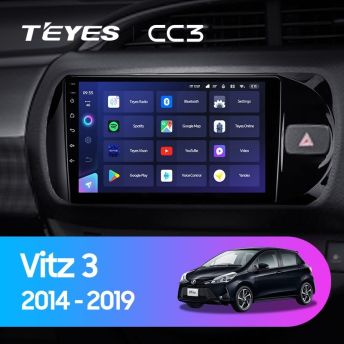 Штатная магнитола Teyes CC3 4/32 Toyota Vitz III XP130 (2014-2019) Правый руль