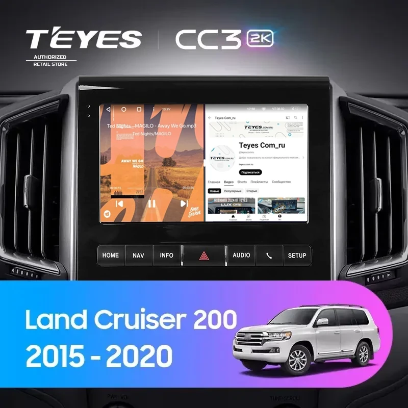 Штатная магнитола Teyes CC3 2K 6/128 Toyota Land Cruiser 200 (2015-2020) F2