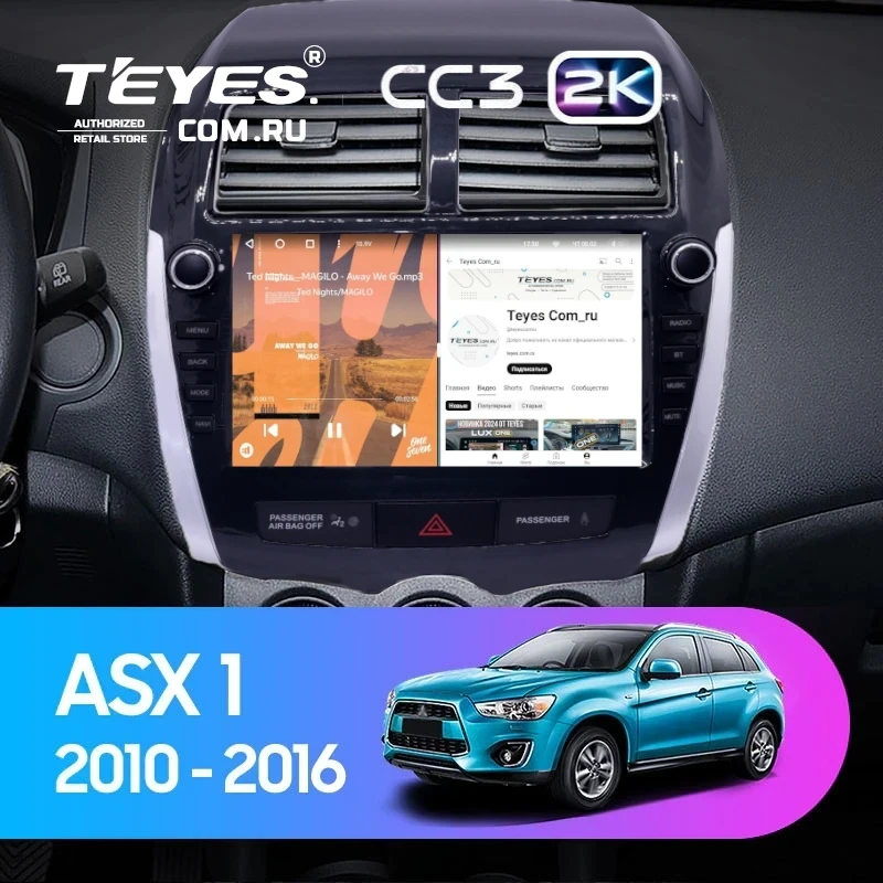 Штатная магнитола Teyes CC3 2K 4/32 Mitsubishi ASX 1 (2010-2016) Тип-B (9")