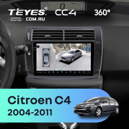 Штатная магнитола Teyes CC4 360 8/128 Citroen C4 1 (2004-2011) (черная)