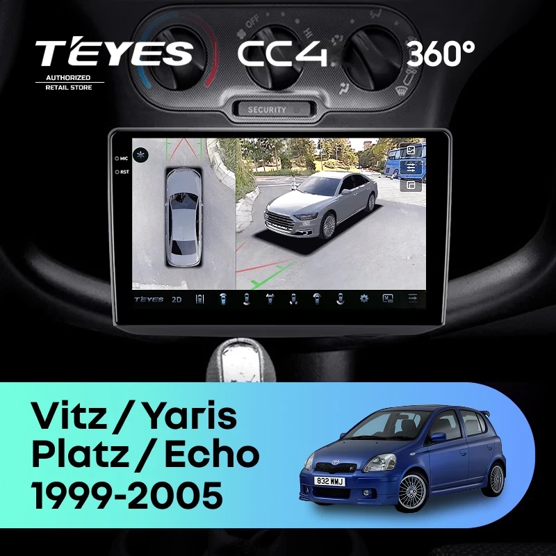 Штатная магнитола Teyes CC4 360 8/128 Toyota Vitz XP10 (1999-2005) F1