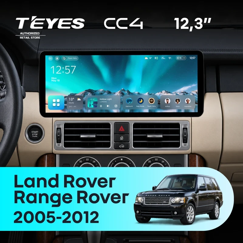Штатная магнитола Teyes CC4 12.3" 8/128 Land Rover Range Rover (2005-2012)