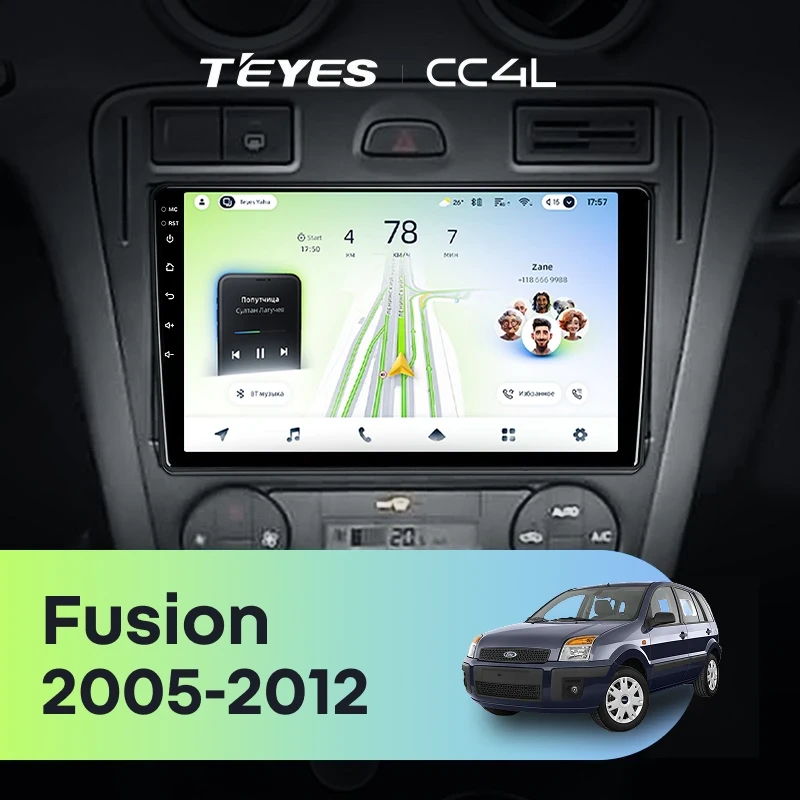 Штатная магнитола Teyes CC4L 4/64 Ford Fusion 1 (2005-2012)