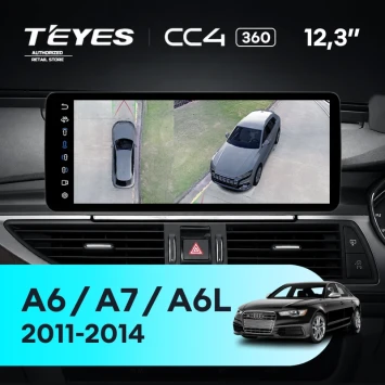 Штатная магнитола Teyes CC4 12.3" 360 8/128 Audi A7 4G (HN+R System) (2011-2014) Правый руль