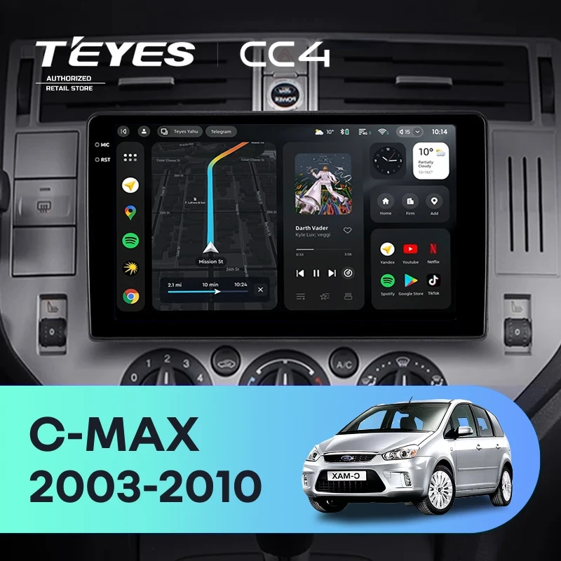 Штатная магнитола Teyes CC4 8/128 Ford C-MAX (2003-2010) (0din)