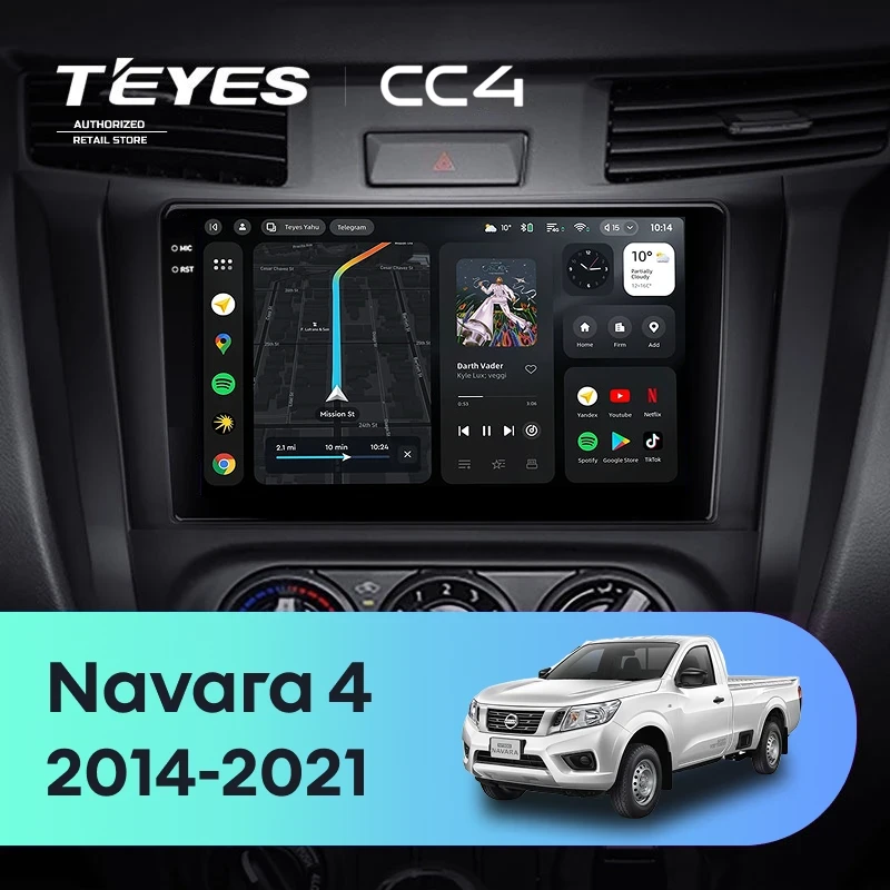 Штатная магнитола Teyes CC4 8/128 Nissan Navara D23 IV (2014-2021) Тип-A