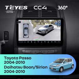 Штатная магнитола Teyes CC4 360 6/64 Toyota Passo XC10 (2004-2010)