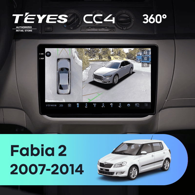 Штатная магнитола Teyes CC4 360 8/128 Skoda Fabia 2 (2007-2014) (10 inch Universal)