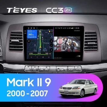 Штатная магнитола Teyes CC3 2K 4/64 Toyota Mark II 9 X110 (2000-2007) F2